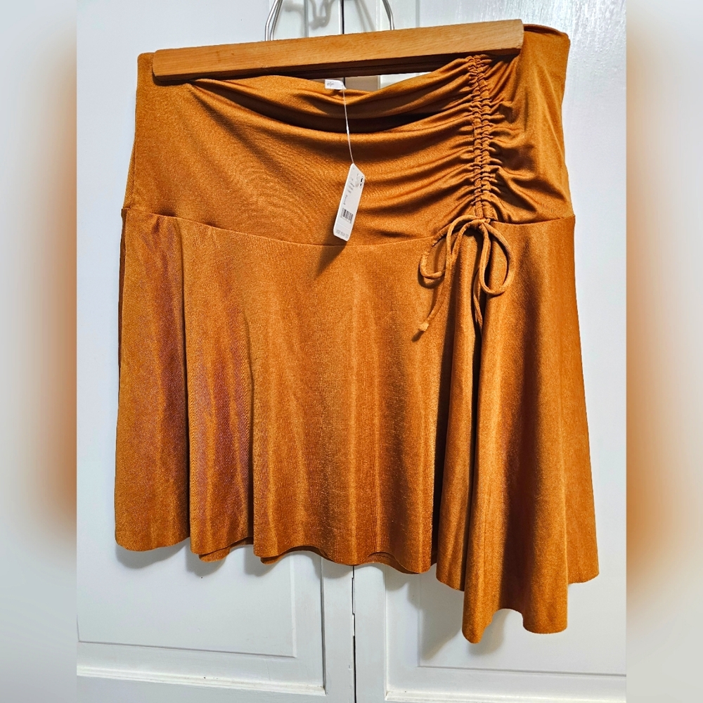 Free People "Who’s That" Mini Skirt BRONZE NWT SIZE: LARGE